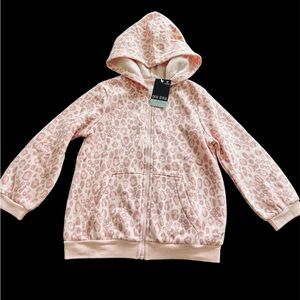 Okie Dokie Pink Leopard Print Kids Hoodie Jacket.